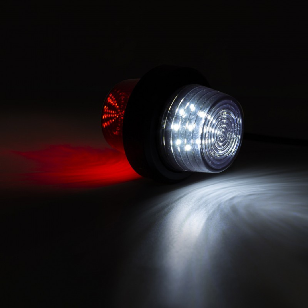 Фонарь габаритный рог LED, красно-белый, 12/24V «GRAPHITE» (HORPOL)