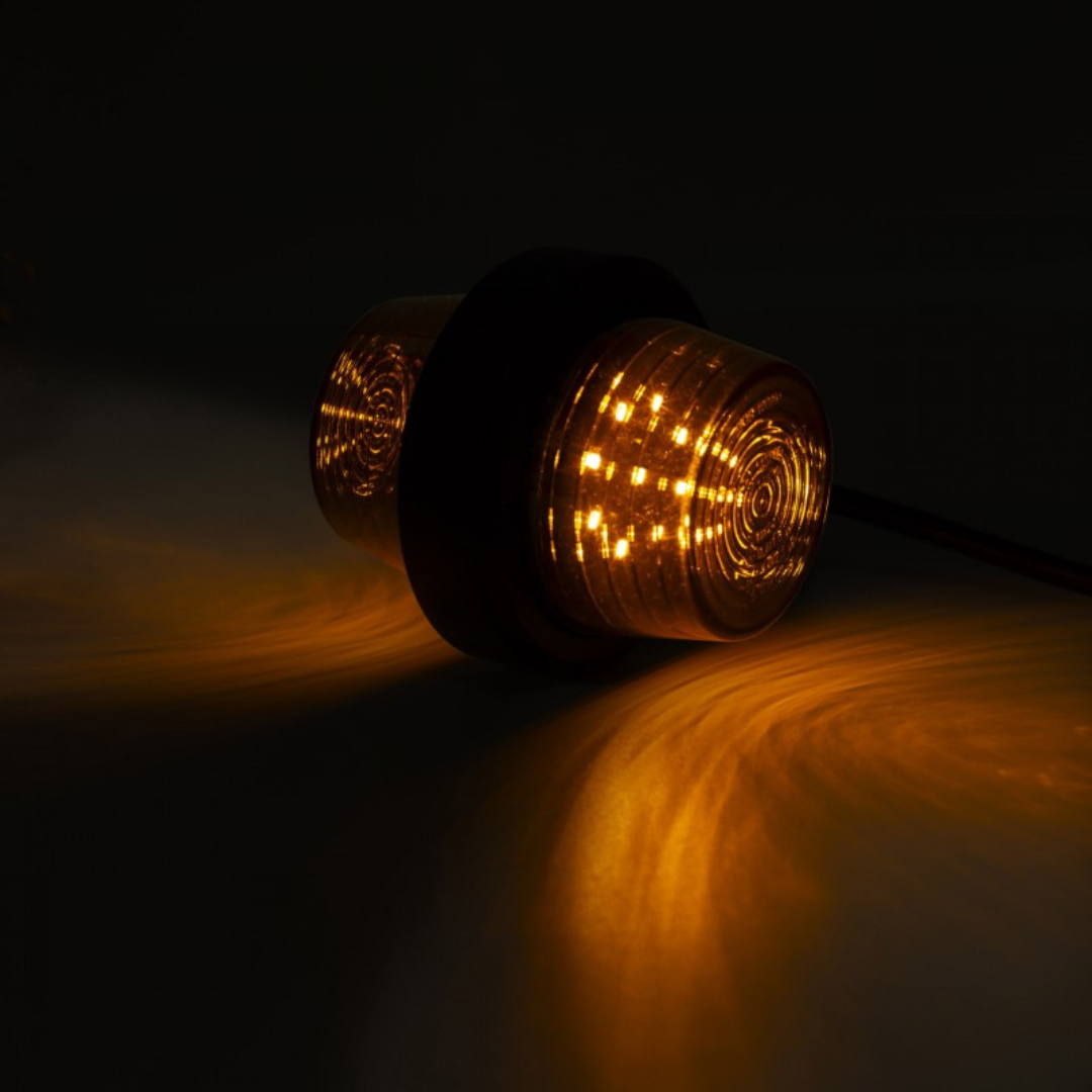 Фонарь габаритный рог LED желтый, 12/24V, «GRAPHITE» (HORPOL)