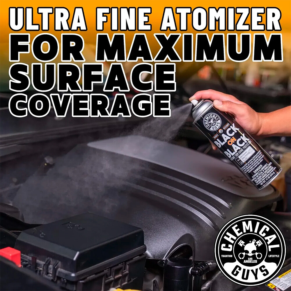 Аэрозольна пропитка для пластика и резина Black On Black Instant Shine