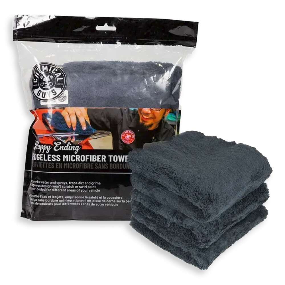 Полотенце Happy Ending Edgeless Microfiber Towels, Black 3 шт