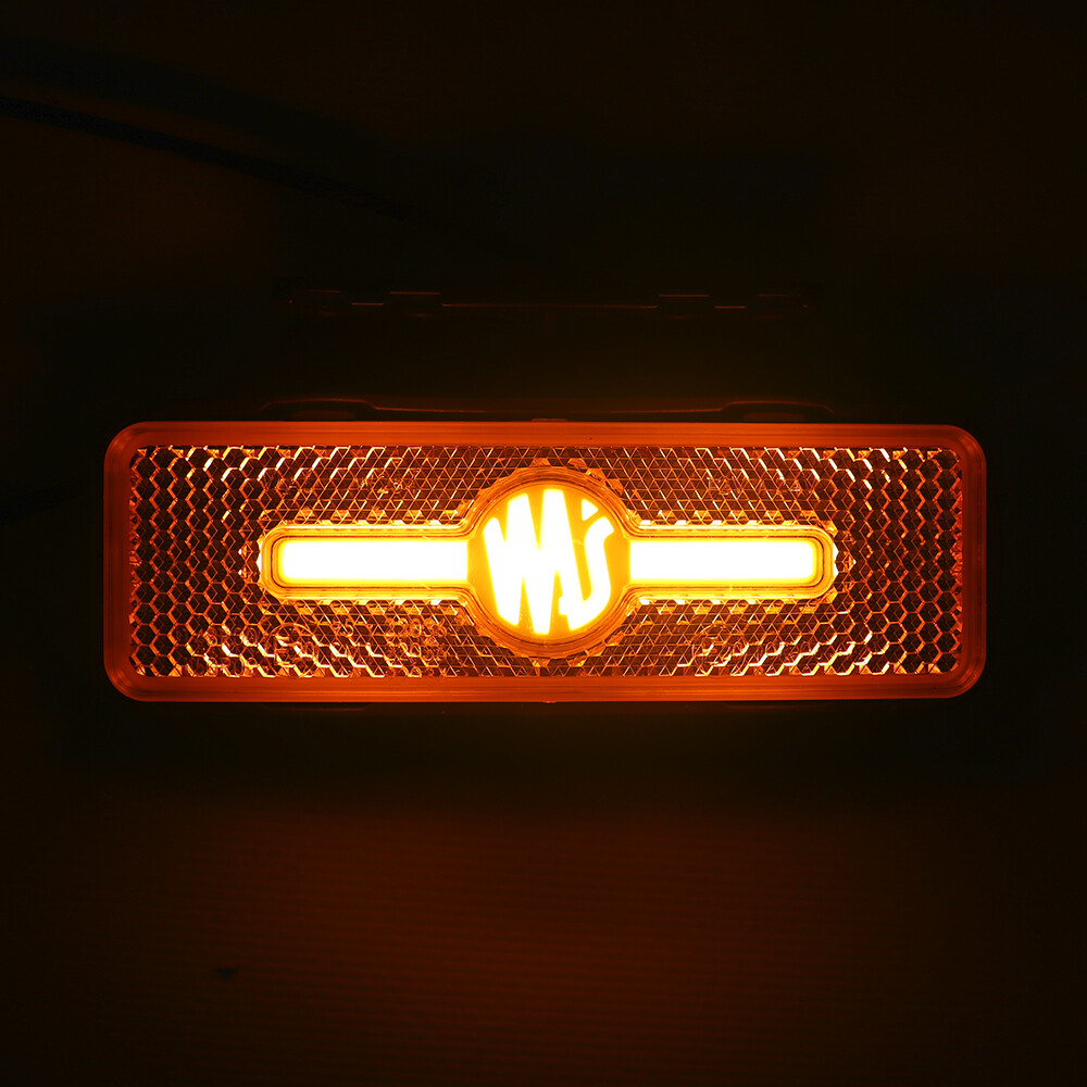 Фонарь габаритный диодный желтый 12-24 V, с креплением + отражатель (WAS)