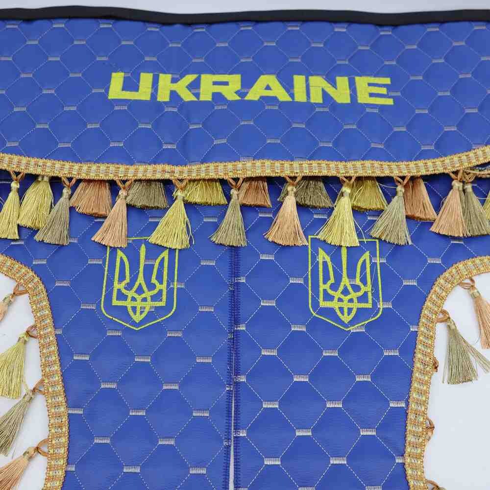 Шторка Экокожа "Pergam" UKRAINE лоб+косынки синяя