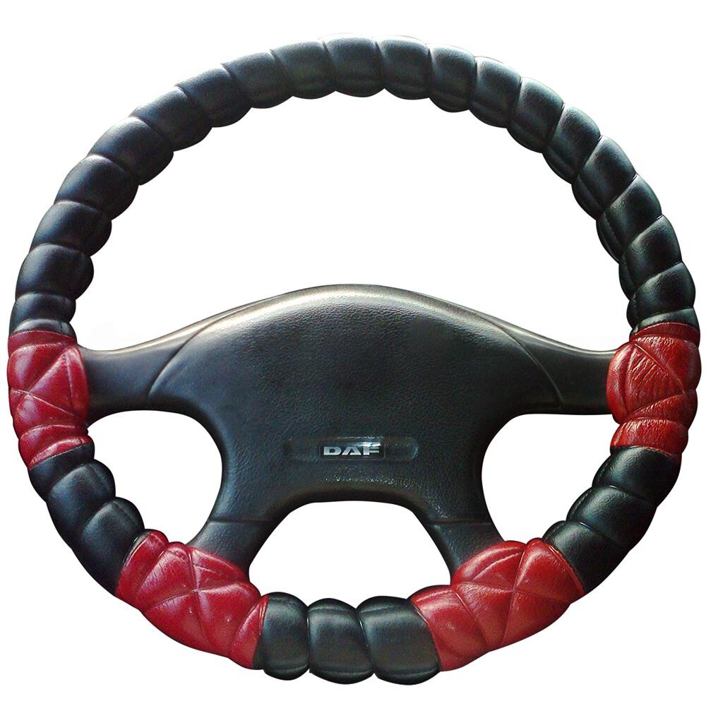 Оплетка руля SCANIA euro 3   142*10*45 \шнуровка поролон\красная