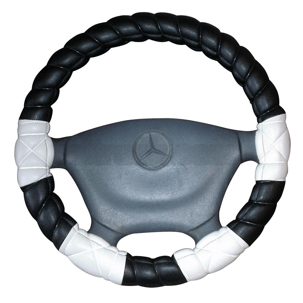 Оплетка руля Mercedes CDI. \шнуровка поролон\красная