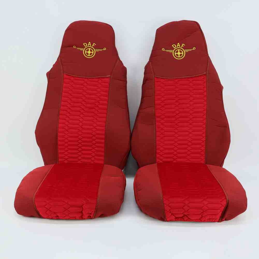 Чехол на сиденья KADIFE Велюр+Ткань DAF XF95 105 CF85 75 65 LF (2002-2012) красный