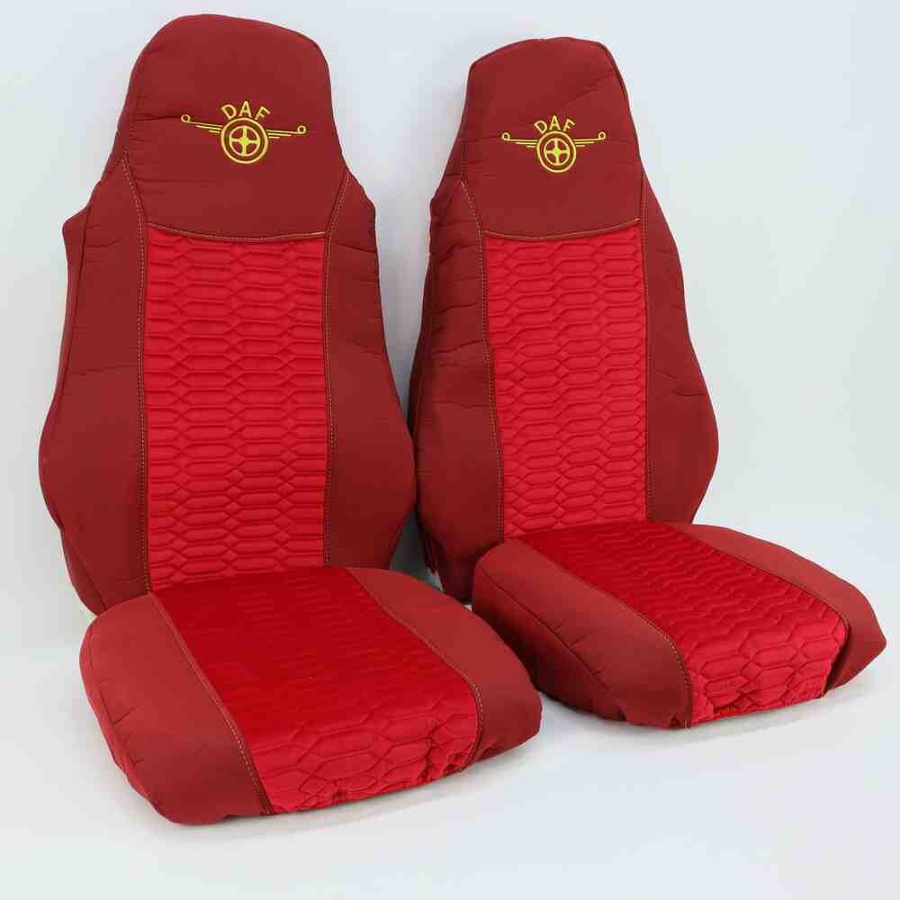 Чехол на сиденья KADIFE Велюр+Ткань DAF XF95 105 CF85 75 65 LF (2002-2012) красный