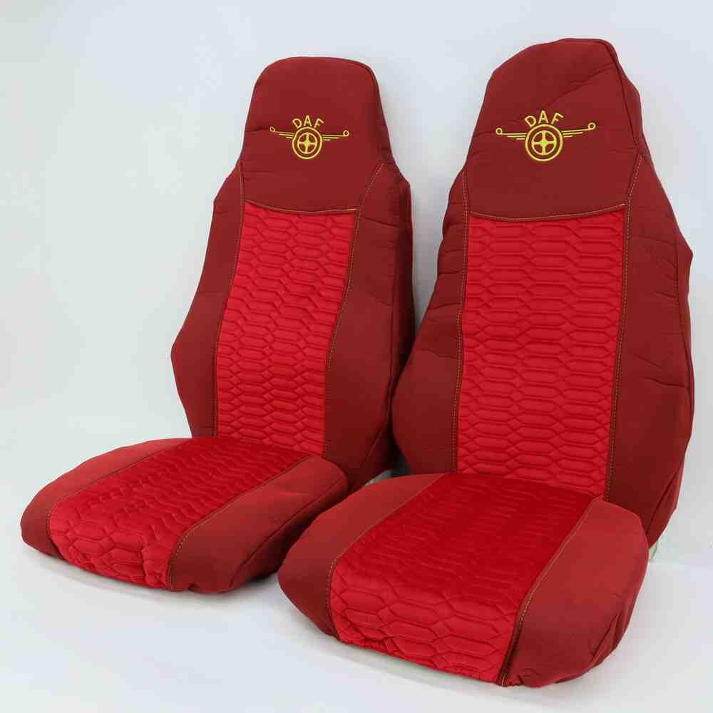 Чехол на сиденья KADIFE Велюр+Ткань DAF XF95 105 CF85 75 65 LF (2002-2012) красный