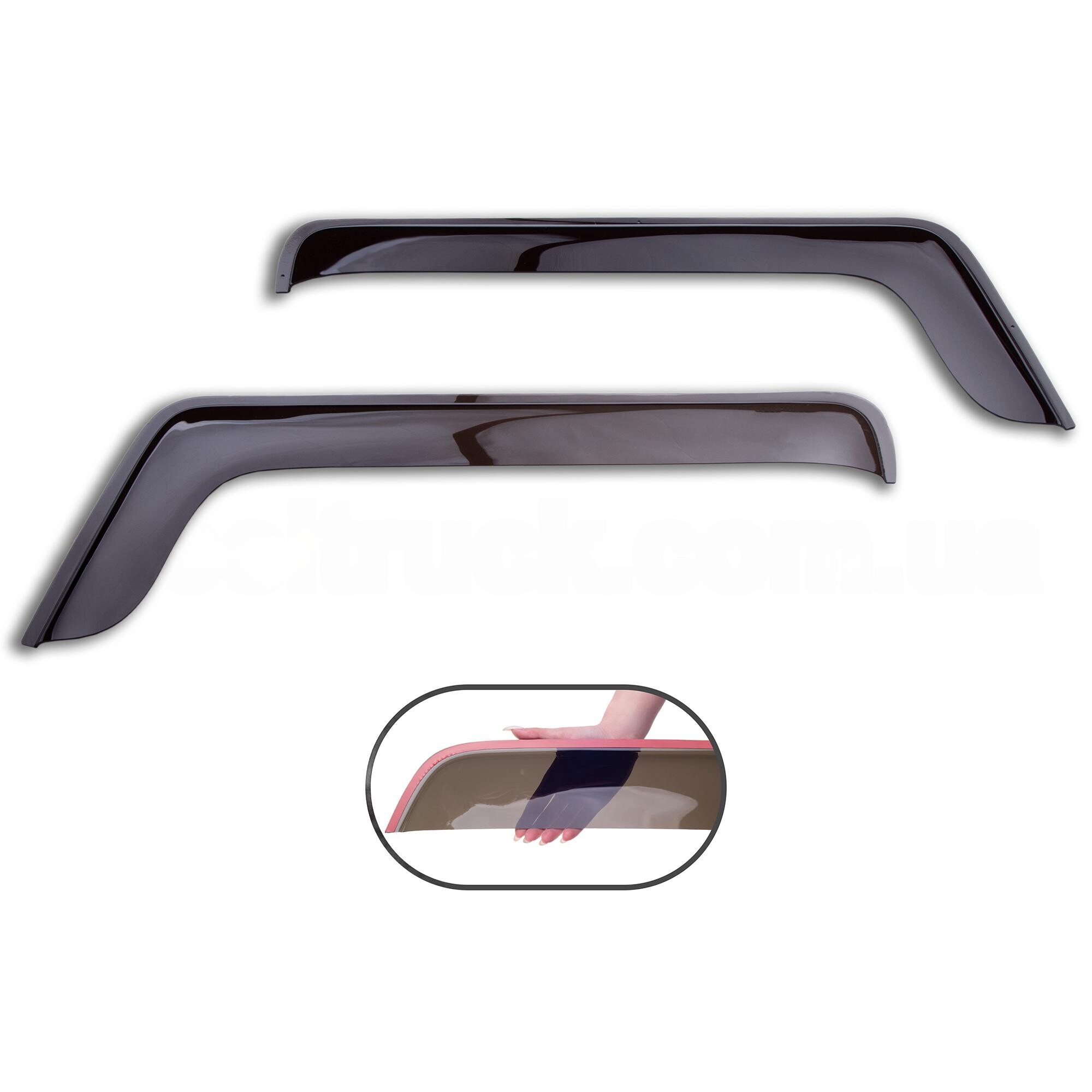 Ветровик RENAULT PREMIUM \DAF LF\VOLVO FL "малый угол" \скотч\черный\ Ветровик RENAULT PREMIUM \DAF LF\VOLVO FL "малый угол" \скотч\черный\