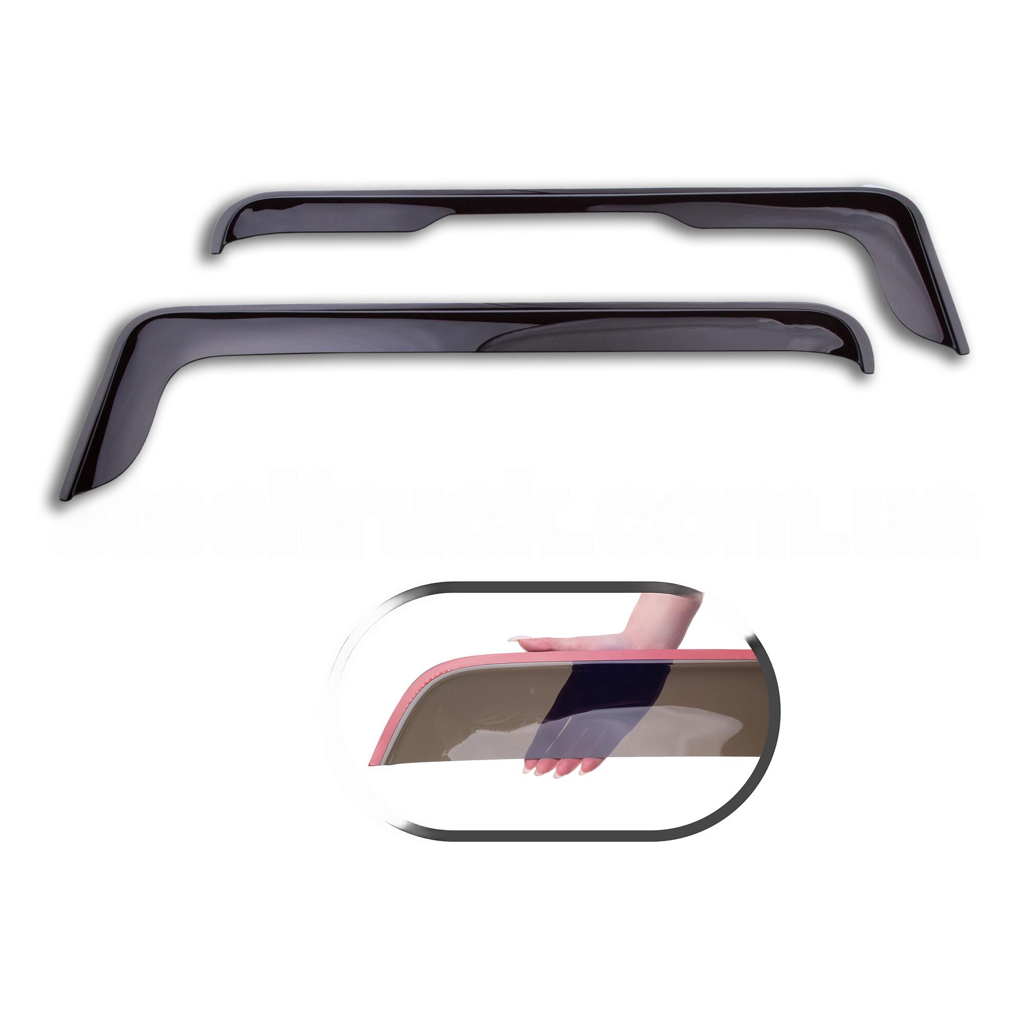 Ветровик SCANIA 4, 5, 6 серия "малый угол" \скотч\черный\