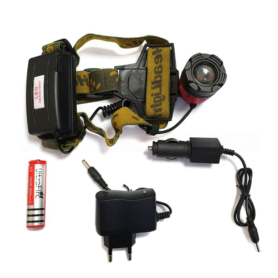 Фонарик налобный 2 АКБ+ зарядный кабель WD101 Фонарик налобный 2 АКБ+ зарядный кабель WD101