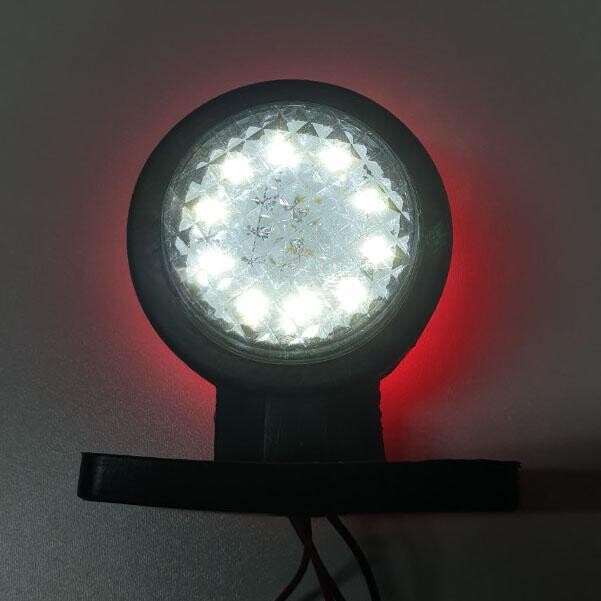 Фонарь габаритный рог LED прямой 6 см \9 диодов\ \F.PLAS\