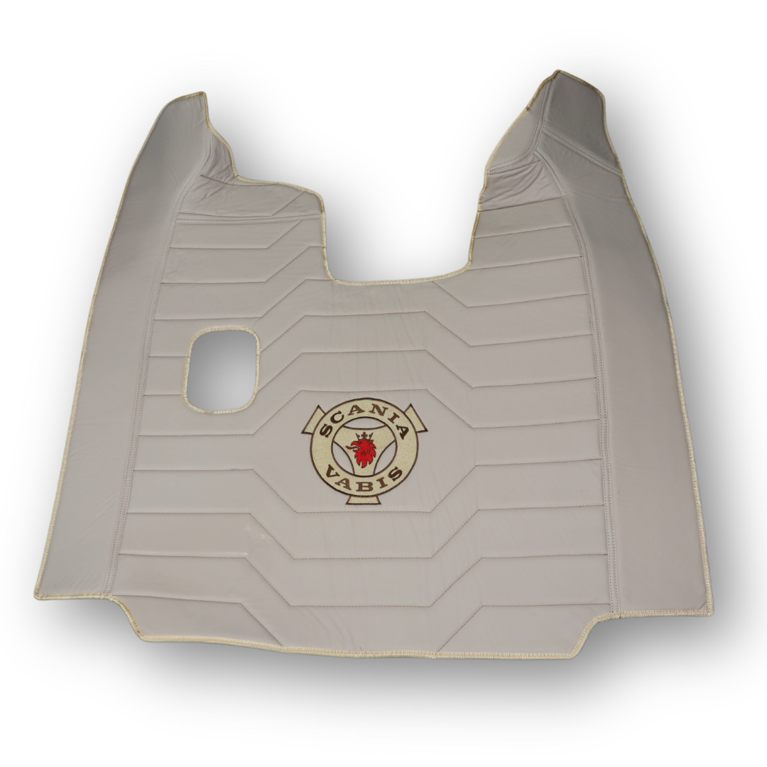 Коврик 3D Экокожа SCANIA R 2014-2016; рестайлинг 2017; МКПП,  бежевый, перфорация