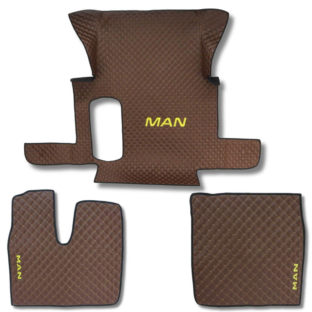 Коврик Экокожа MAN TGX 2008-2017; 1ящ., АКПП, МКПП, коричневый, АСП