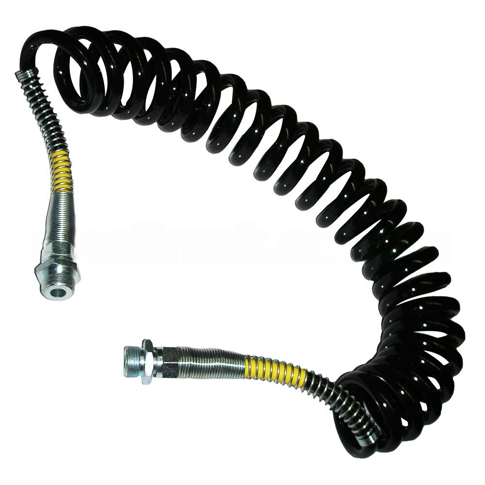 Шланг воздуха силиконовый 5м М22х1,5 черный жёлтый наконечник