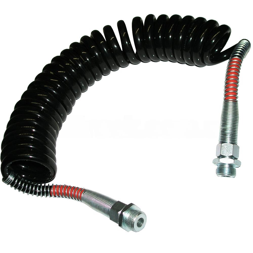 Шланг воздуха силиконовый 5м М22х1,5 черный красный наконечник