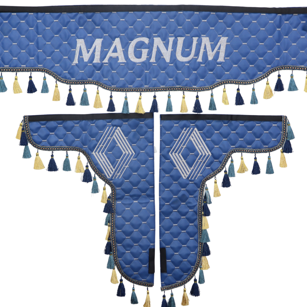 Шторка Экокожа "Pergam" MAGNUM лоб+косынки+спальник синяя