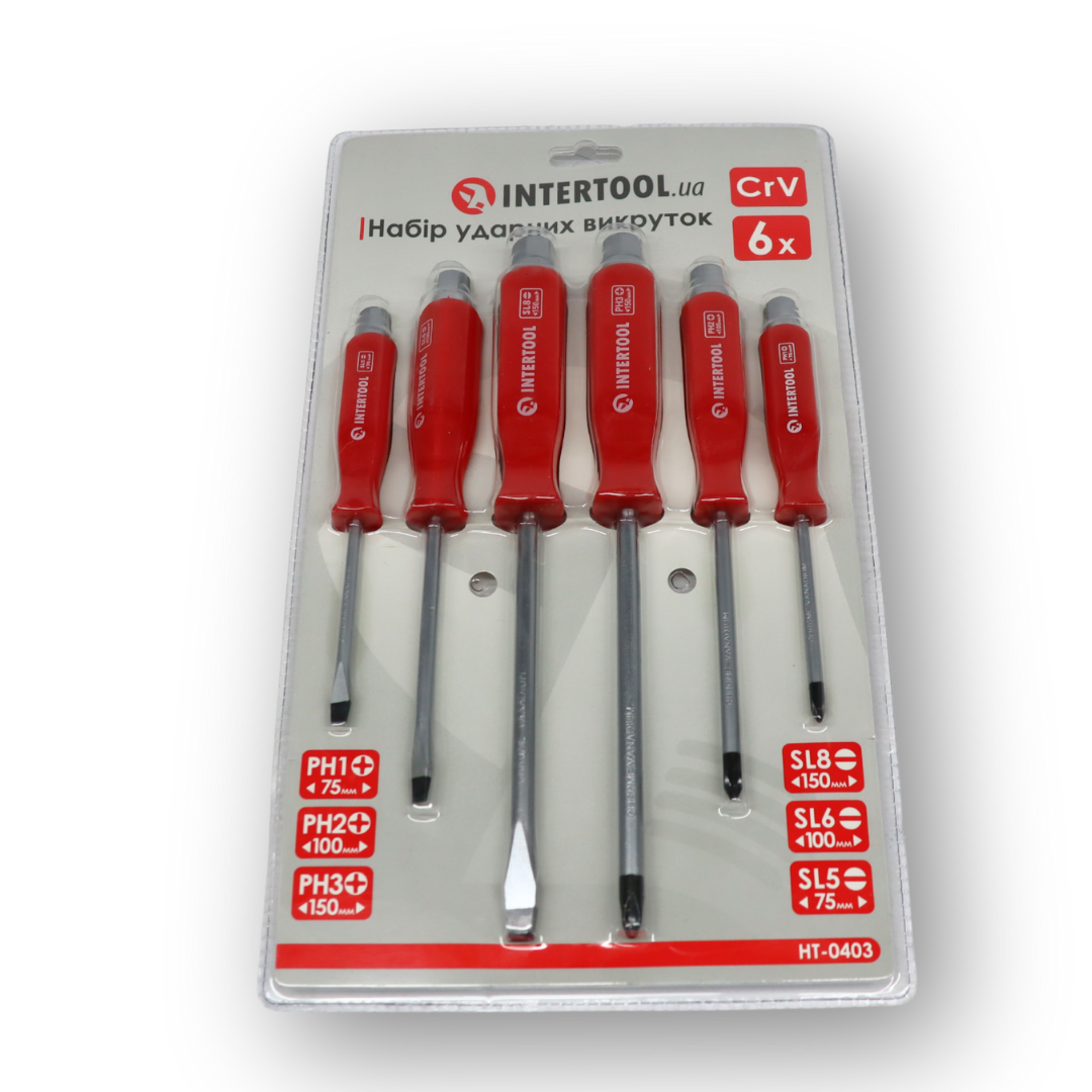 Набір ударних викруток 6шт.НТ0403