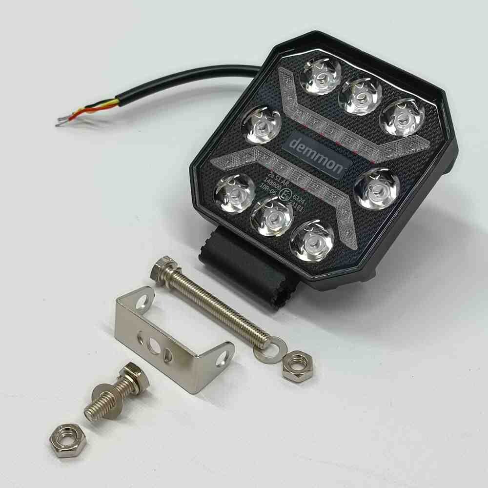 Фара универсальная диодная LED  (8 диодов 27W) \корпус алюминий.\ Demmon
