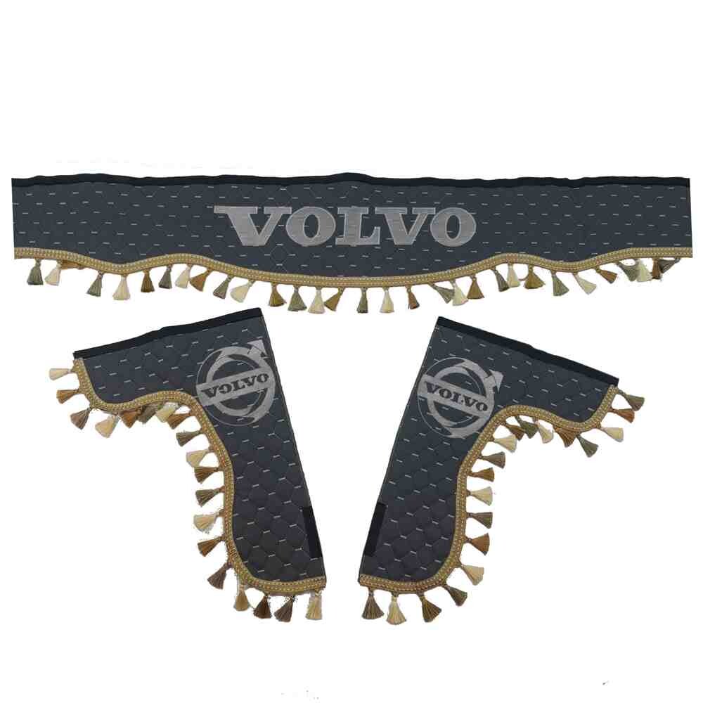 Шторка Екошкіра "Pergam" VOLVO лоб+косинки+спальник+нічні сіра Шторка Екошкіра "Pergam" VOLVO лоб+косинки+спальник+нічні сіра