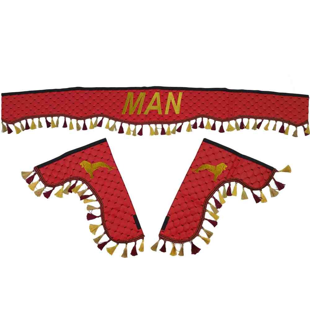 Шторка Екошкіра "Pergam" MAN лоб+косинки червона Шторка Екошкіра "Pergam" MAN лоб+косинки червона