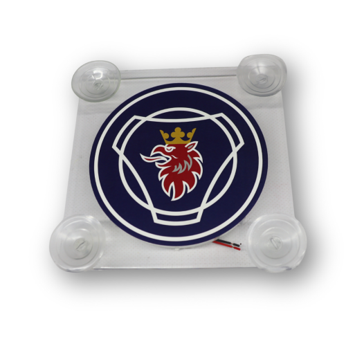 Табличка диодная SCANIA квадрат; синяя; 12-24V; 160*160 мм Табличка диодная SCANIA квадрат; синяя; 12-24V; 160*160 мм