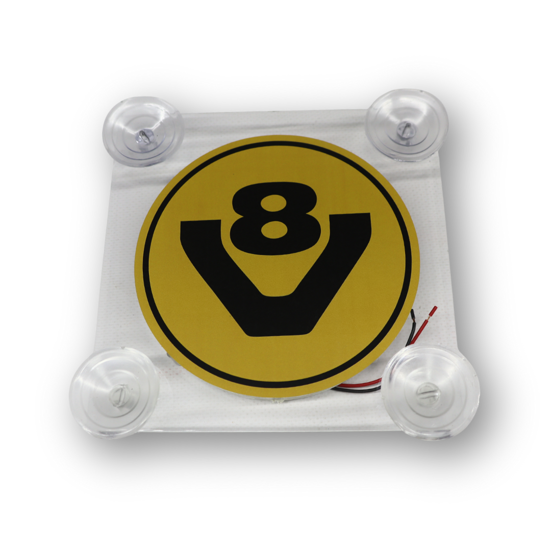 Табличка диодная V8 квадрат; желтая; 12-24V; 160*160 мм