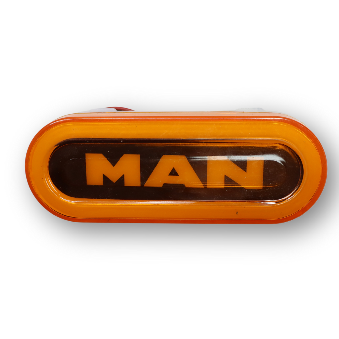 Фонарь габаритный NEON с логотипом "MAN"желтый \с креплением \ Фонарь габаритный NEON с логотипом "MAN"желтый \с креплением \