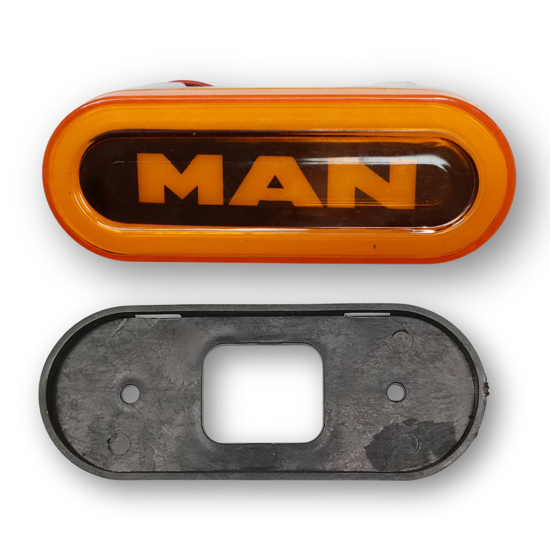 Фонарь габаритный NEON с логотипом "MAN"желтый \с креплением \ Фонарь габаритный NEON с логотипом "MAN"желтый \с креплением \