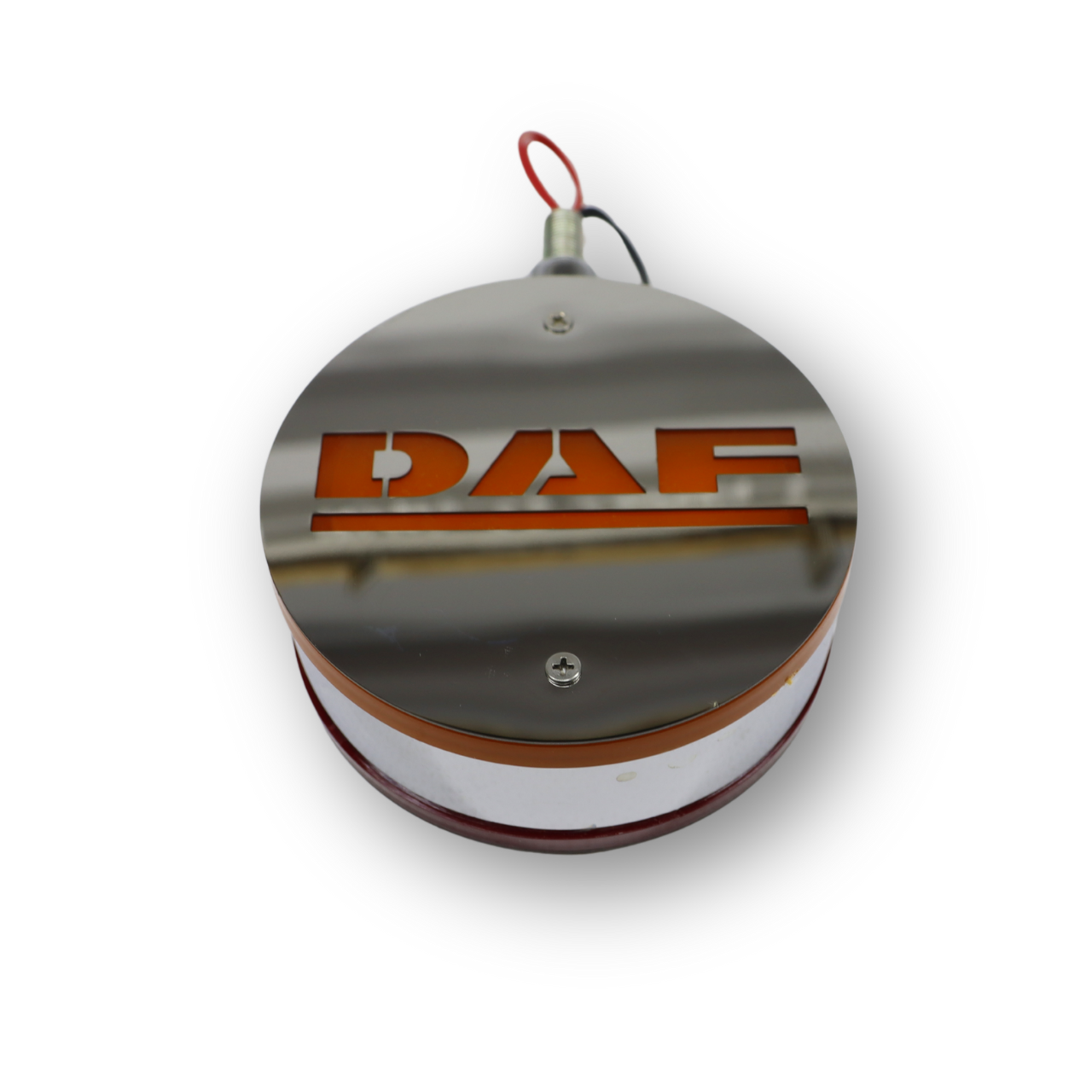 Фонарик декоративный с элементами нержавейки диодный DAF - красно-желтый (Ø-100мм*40мм) Фонарик декоративный с элементами нержавейки диодный DAF - красно-желтый (Ø-100мм*40мм)