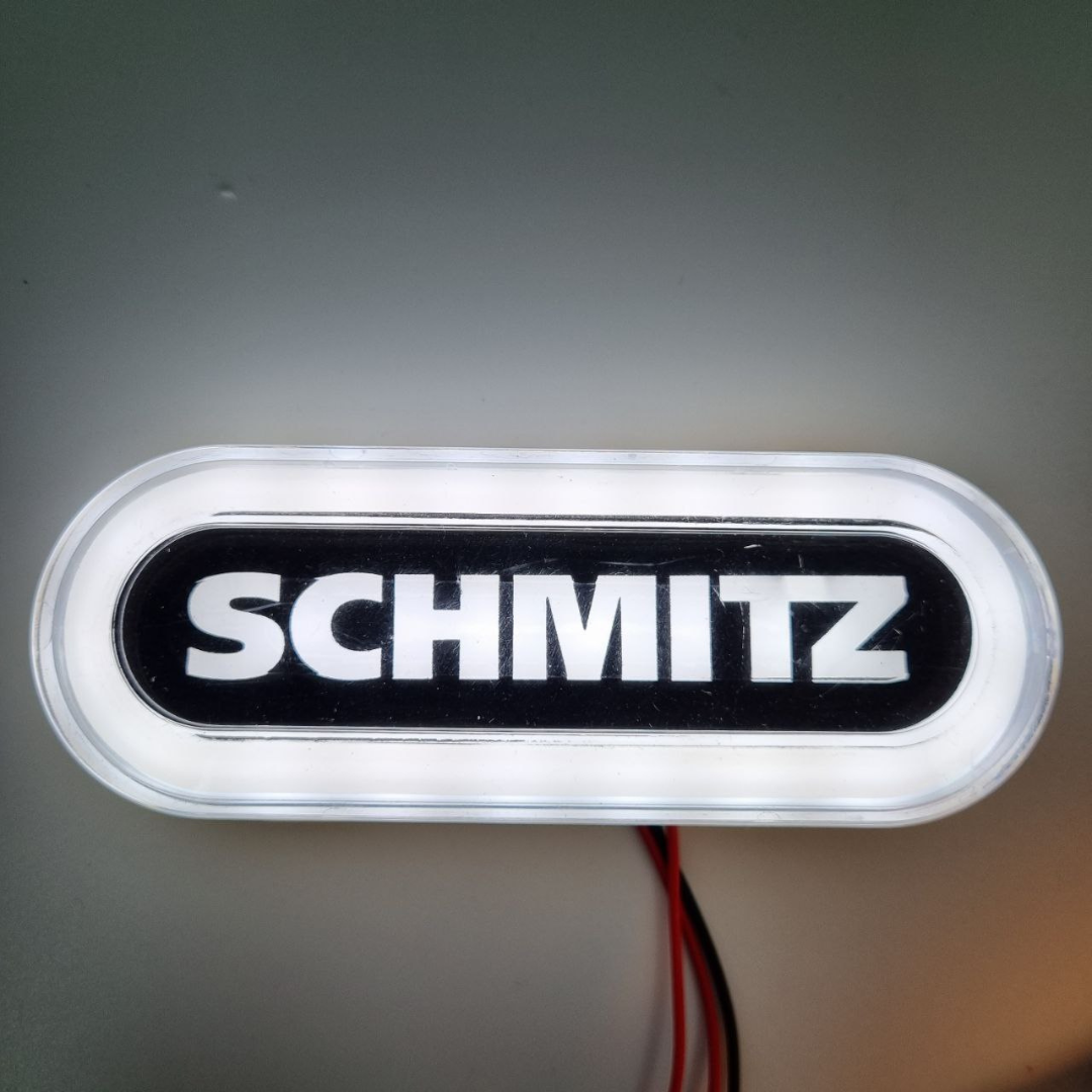 Ліхтар габаритний NEON з логотипом "SCHMITZ" білий з кріпленням
