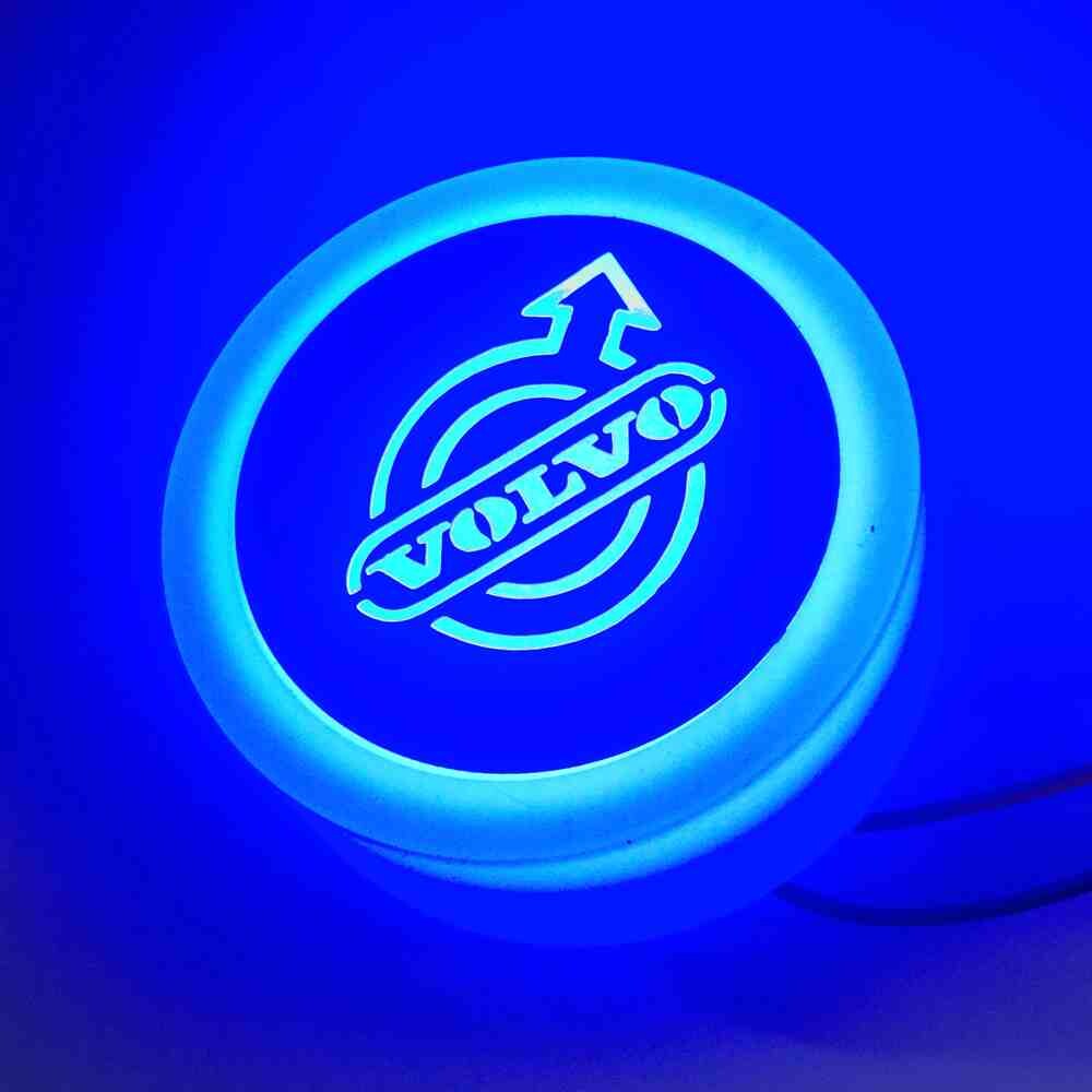 Фонарик эмблема VOLVO синий неоновый 24V\Ø-55мм Фонарик эмблема VOLVO синий неоновый 24V\Ø-55мм