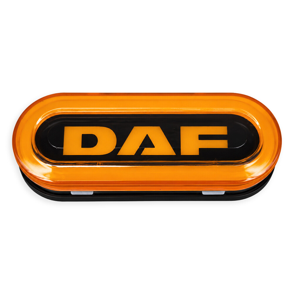 Ліхтар габаритний NEON з логотипом "DAF" жовтий \з кріпленням \
