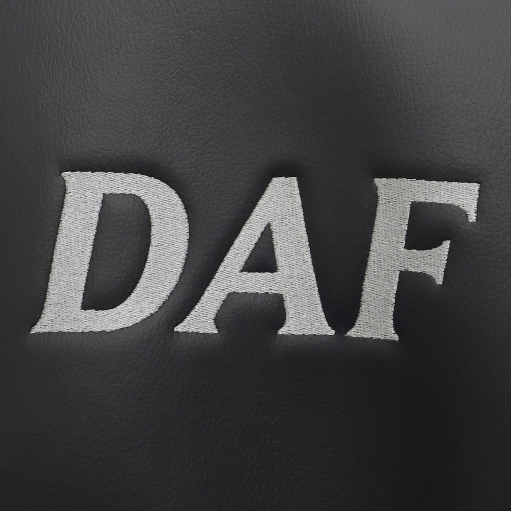 Чехол на сиденья DAF XF105; 106; XG; CF85; LF (2013-2024); Enterprise (кожа черная - алькантара темно-серая)