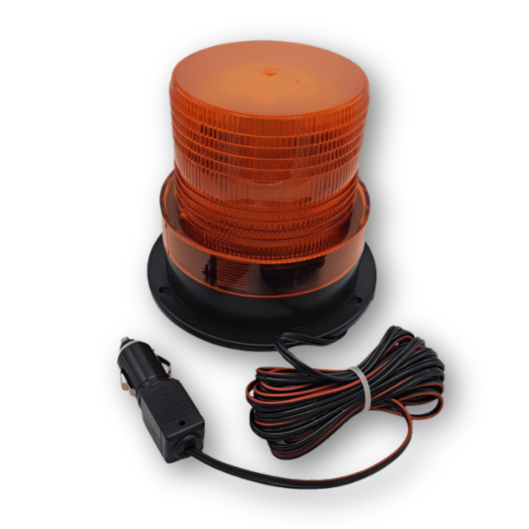 Маячок оранжевый LED 12-24V с линзой Френеля и магнитным креплением