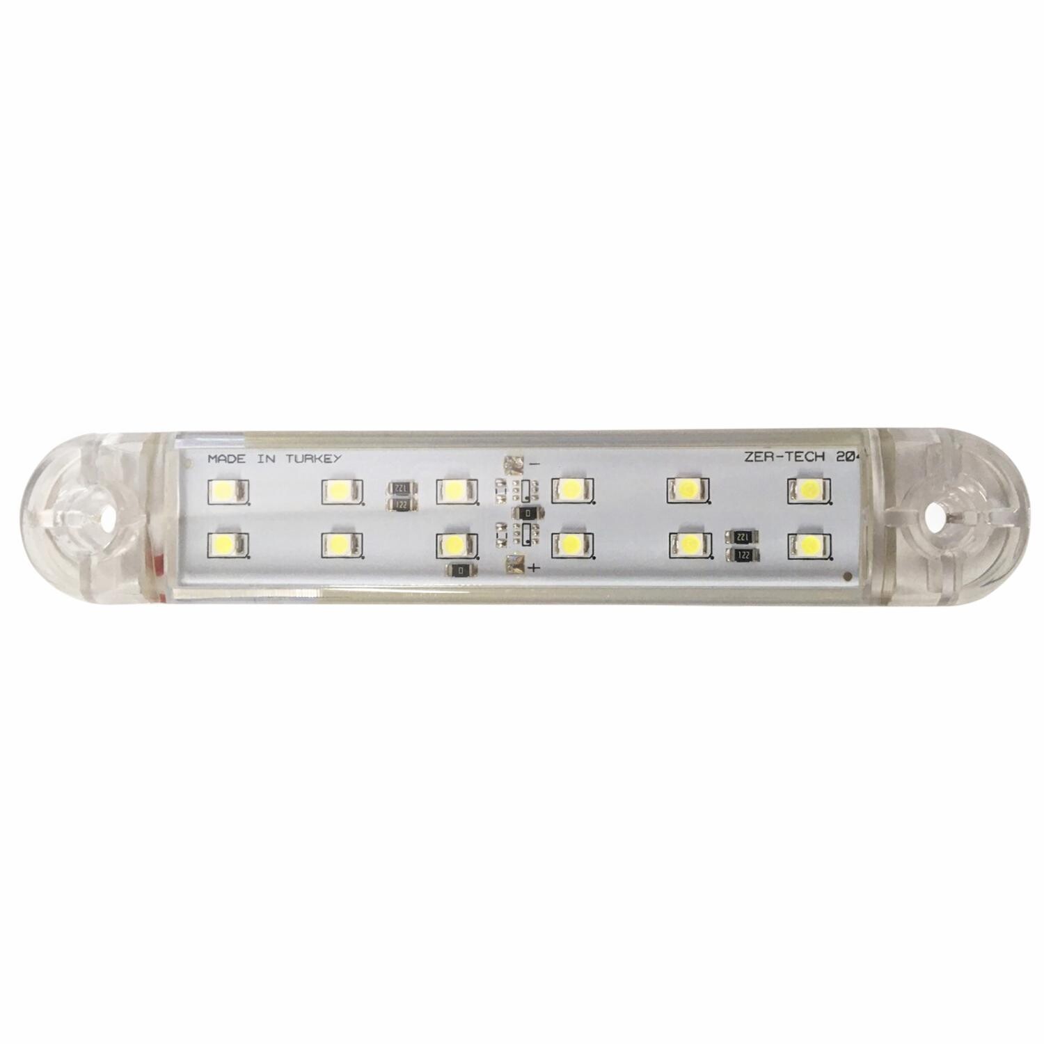 Фонарь габаритный LED 12 белый 132*23мм