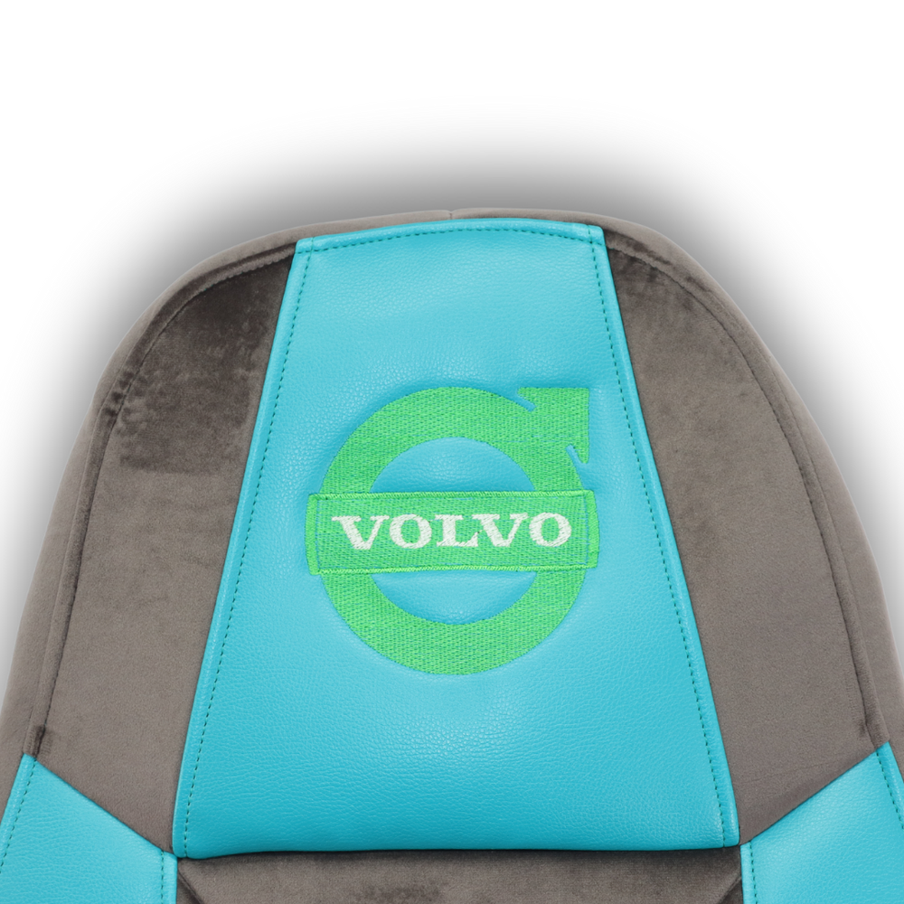 Чохол на сидіння Chess VOLVO FH FM (2014-...) (сірий велюр - тифані шкіра) Чохол на сидіння Chess VOLVO FH FM (2014-...) (сірий велюр - тифані шкіра)