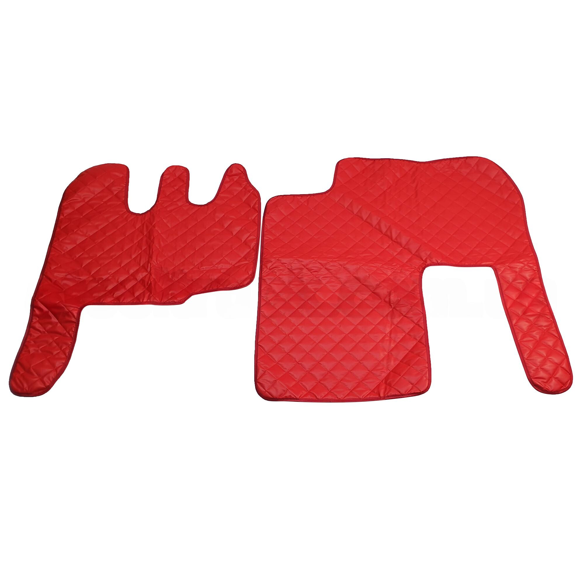 Коврик Экокожа RENAULT Magnum 1996-2013; АКПП, красный, Коврик Экокожа RENAULT Magnum 1996-2013; АКПП, красный,