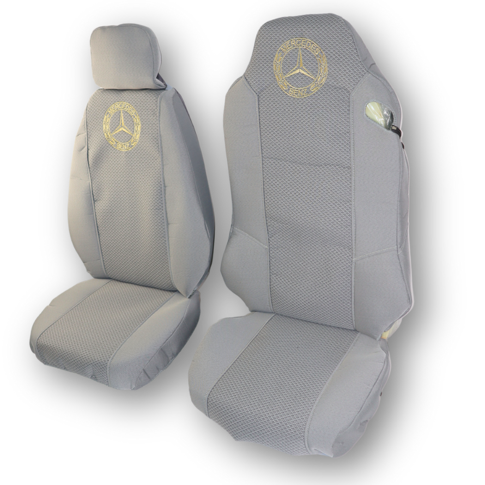 Чохол на сидіння MERCEDES Atego (водій - пілот з ременем - пасажир з підголовником), сірий Чохол на сидіння MERCEDES Atego (водій - пілот з ременем - пасажир з підголовником), сірий