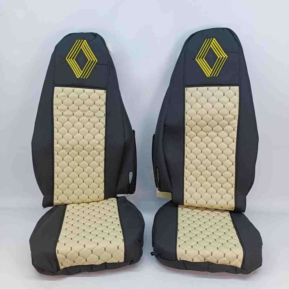 Чехол на сиденья Экокожа Renault Premium (2005-2013) (пилот) середина кожа беж. Чехол на сиденья Экокожа Renault Premium (2005-2013) (пилот) середина кожа беж.