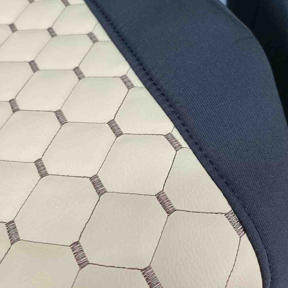 Чехол на сиденья Экокожа Renault Premium (2005-2013) (пилот) середина кожа беж. Чехол на сиденья Экокожа Renault Premium (2005-2013) (пилот) середина кожа беж.