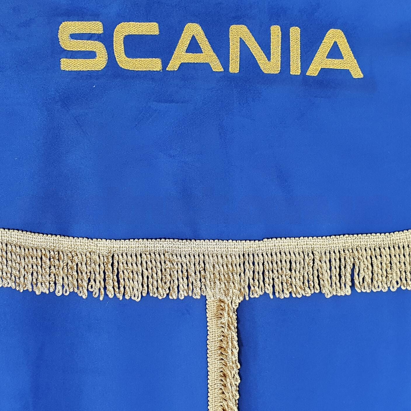 Шторка Велюр "Wave" SCANIA лоб+косинки+спальник синяя