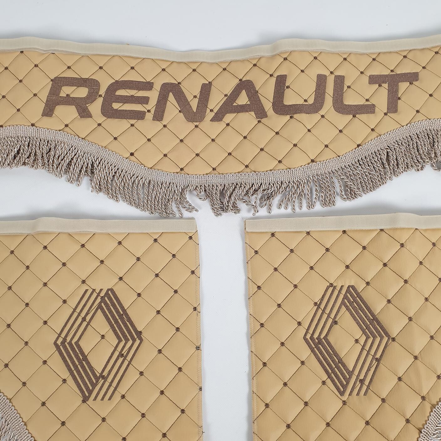 Шторка Екошкіра "Wave" RENAULT лоб + косинки бежевий Шторка Екошкіра "Wave" RENAULT лоб + косинки бежевий