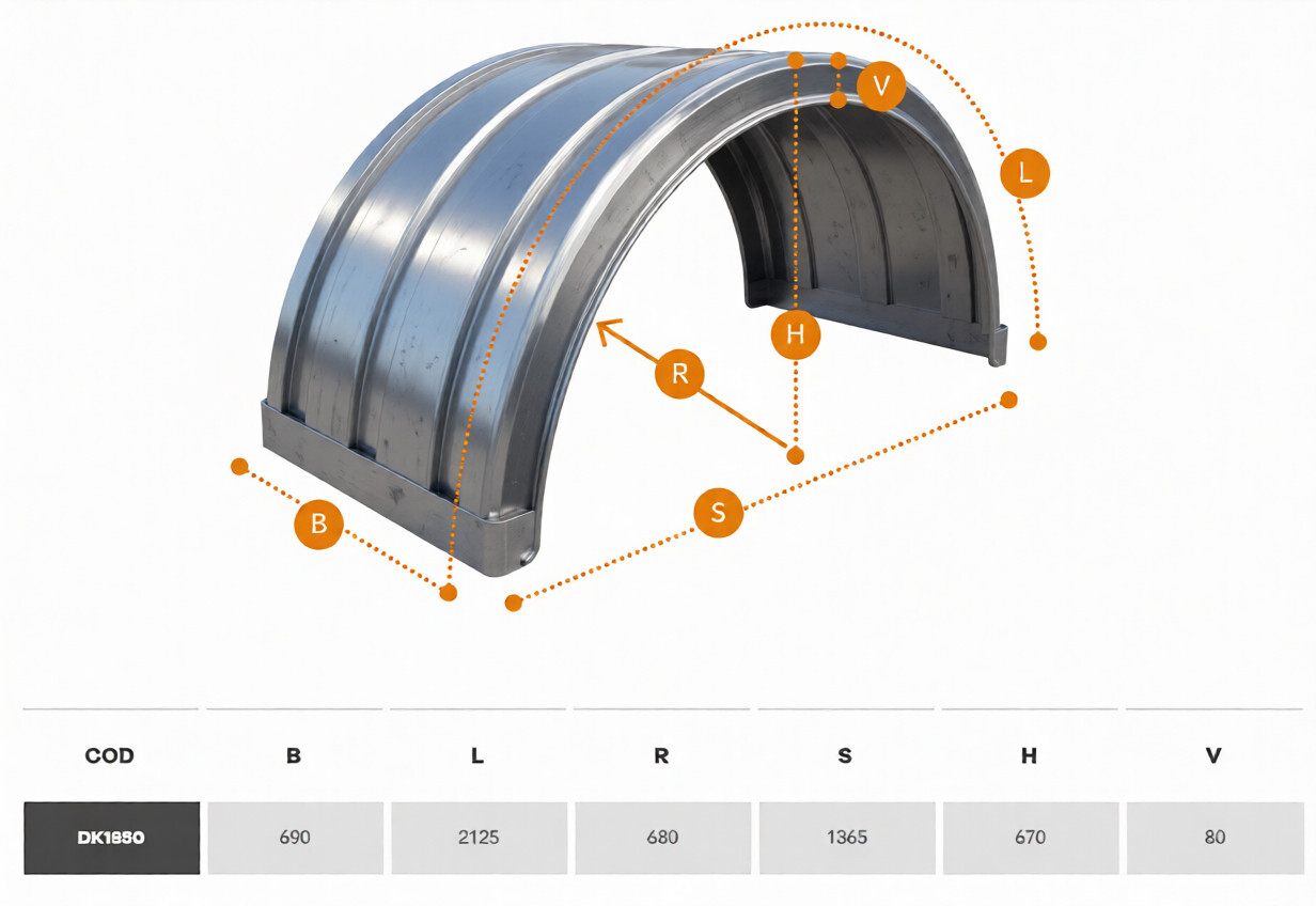 Защита колеса 690х2125х1365 с бел. полосой DOMAR УСИЛЕННОЕ