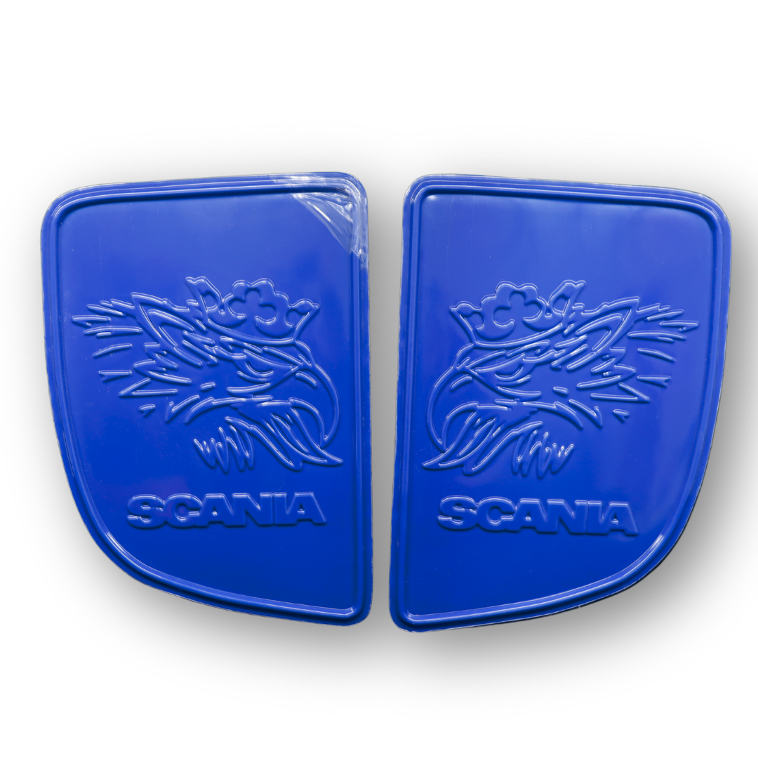Фальш накладки синие на боковые окна спальника для SCANIA R, P, G 2005-2017; Euro 3, 4, 5