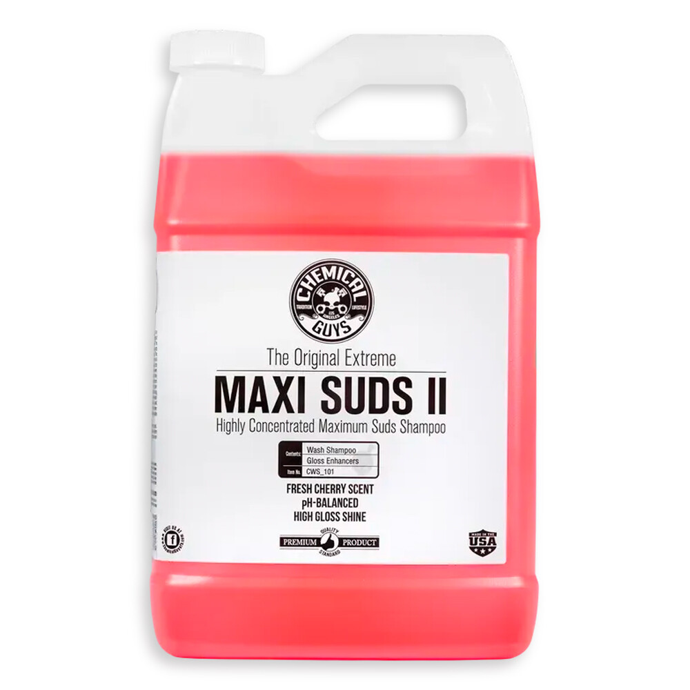 Автошампунь супер пена с усилителем блеска - свежая вишня Maxi Suds II - 3785мл Автошампунь супер пена с усилителем блеска - свежая вишня Maxi Suds II - 3785мл