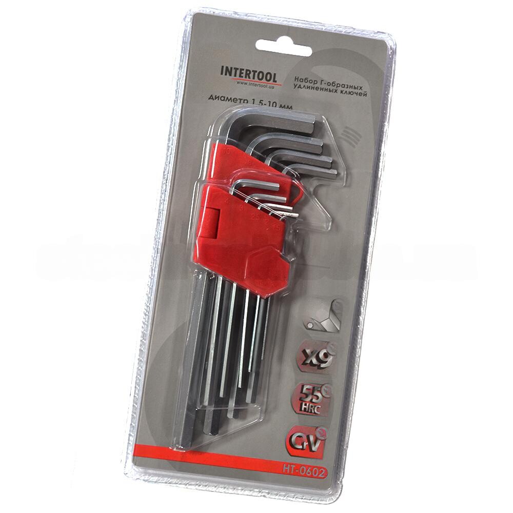 Набор Г-образных шестигранных ключей  9ед. 1,5-10,мм