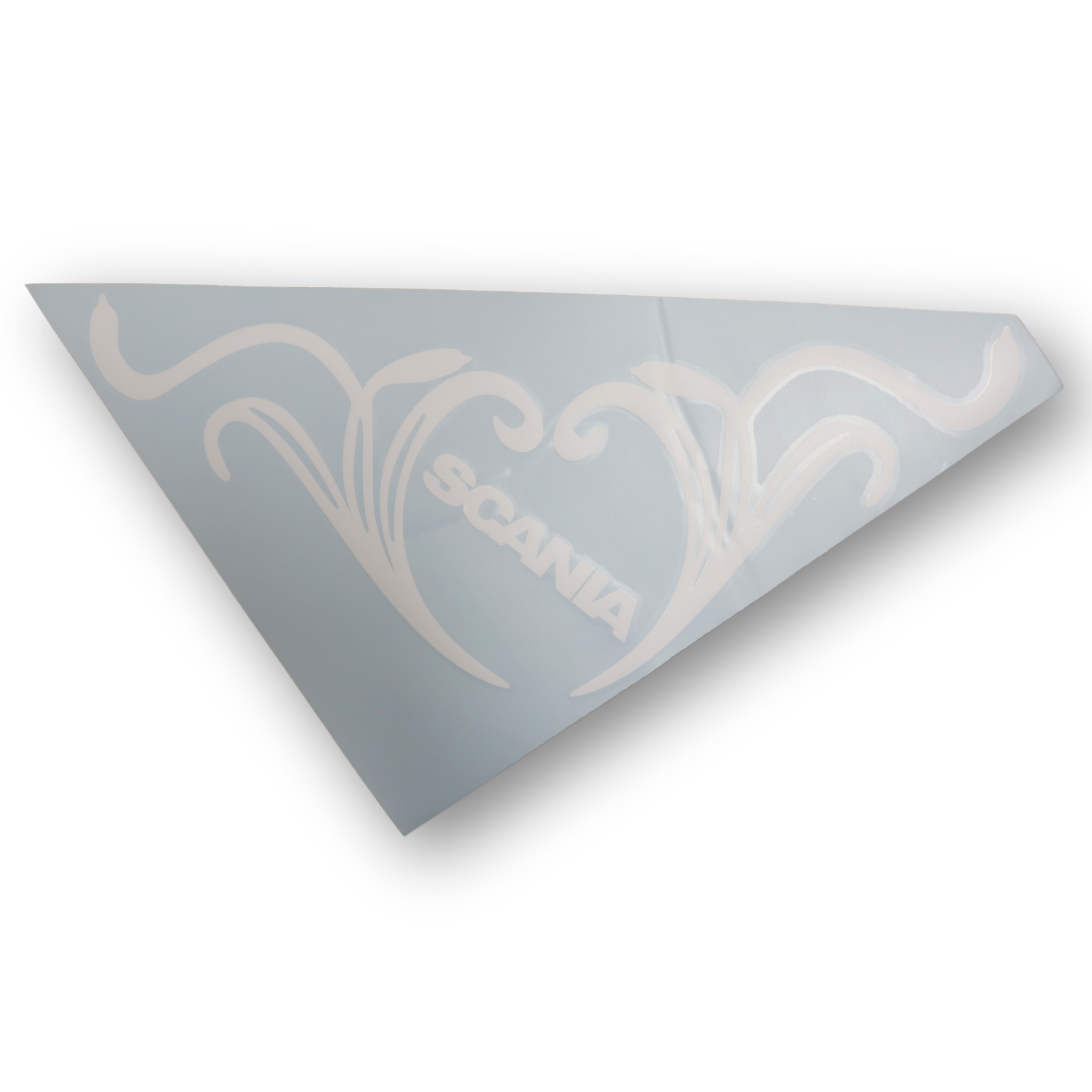 Наклейка угол на бок.стекло Scania