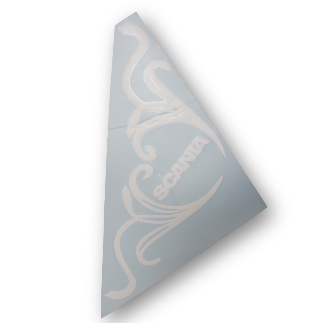 Наклейка угол на бок.стекло Scania