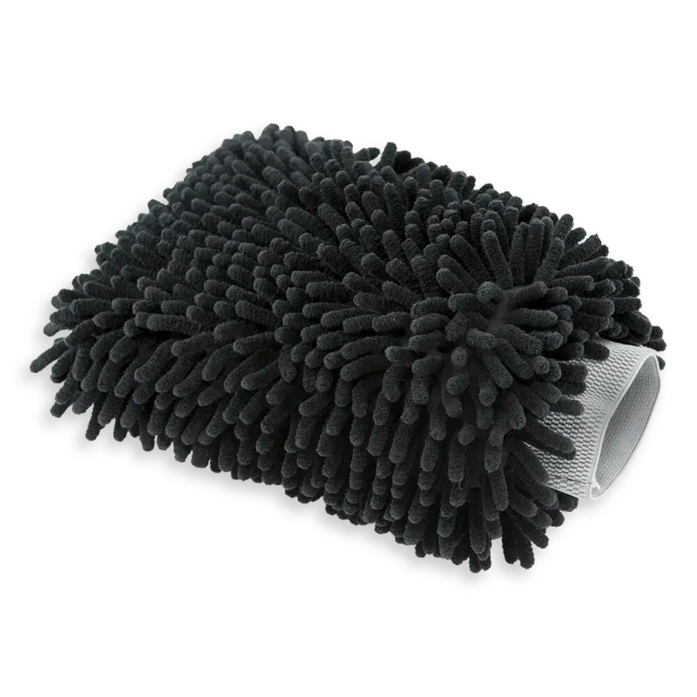 Рукавичка микрофибровая с длинным ворсом для мойки авто Chenille Microfiber Car Wash Mitt Black Рукавичка микрофибровая с длинным ворсом для мойки авто Chenille Microfiber Car Wash Mitt Black