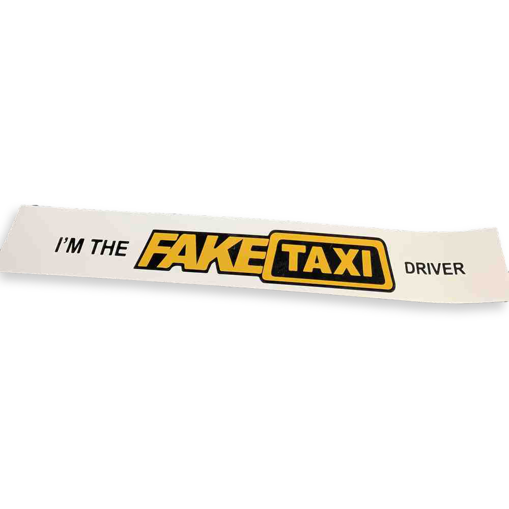 Бризковик з накаткою "мітла" I am the FAKE TAXI driver\Білий\2 сорт